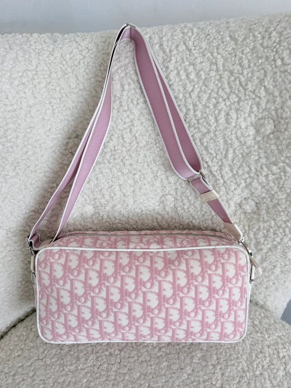 dior pink trotter no.1 shoulder bag
