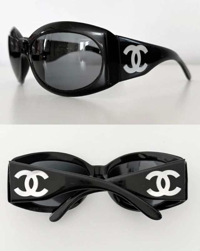 Chanel black oversized sunglasses