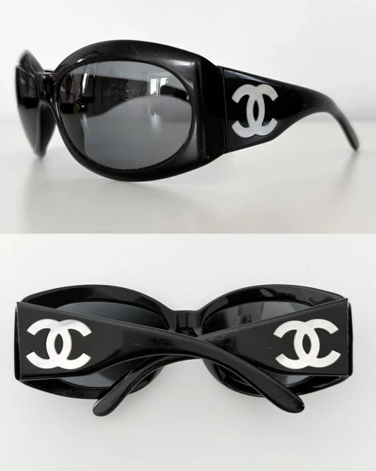 Chanel black oversized sunglasses