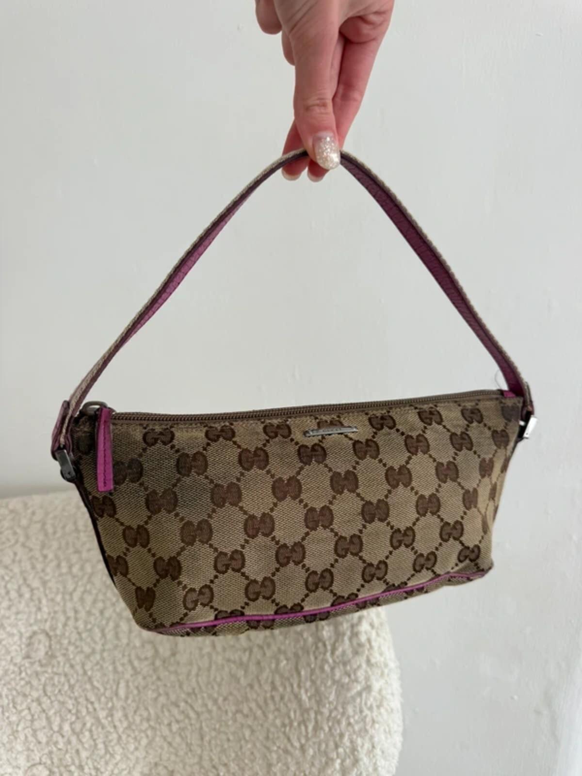 Pink Gucci GG Canvas Pochette