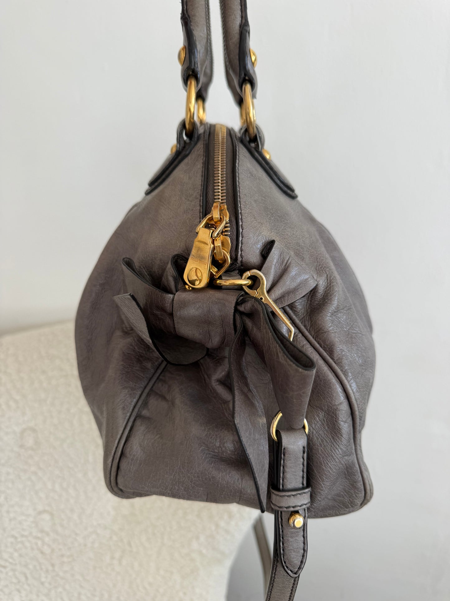 Miu Miu 2-Way Vitello Lux Bow Bag