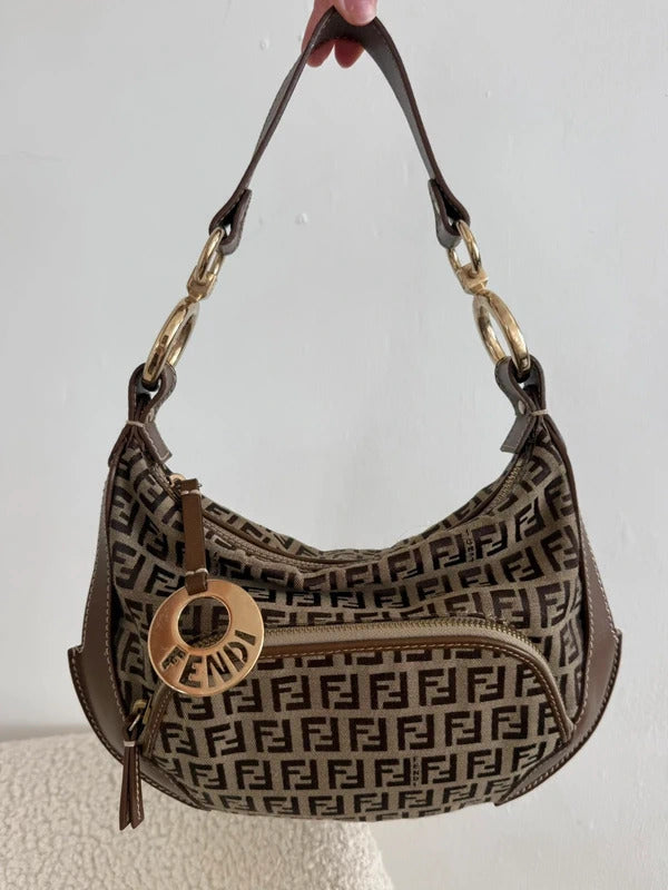 fendi zucca mini shoulder bag brown