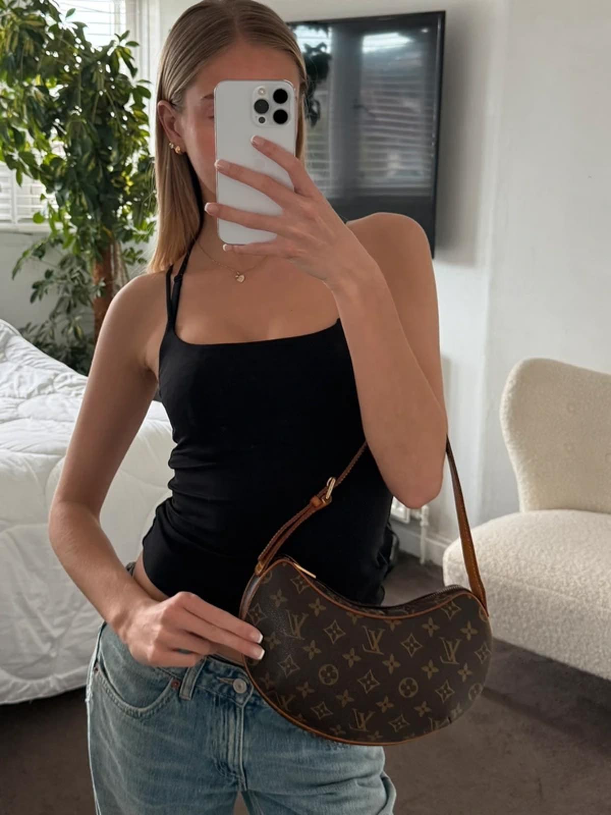 Louis Vuitton monogram croissant mini shoulder bag.
