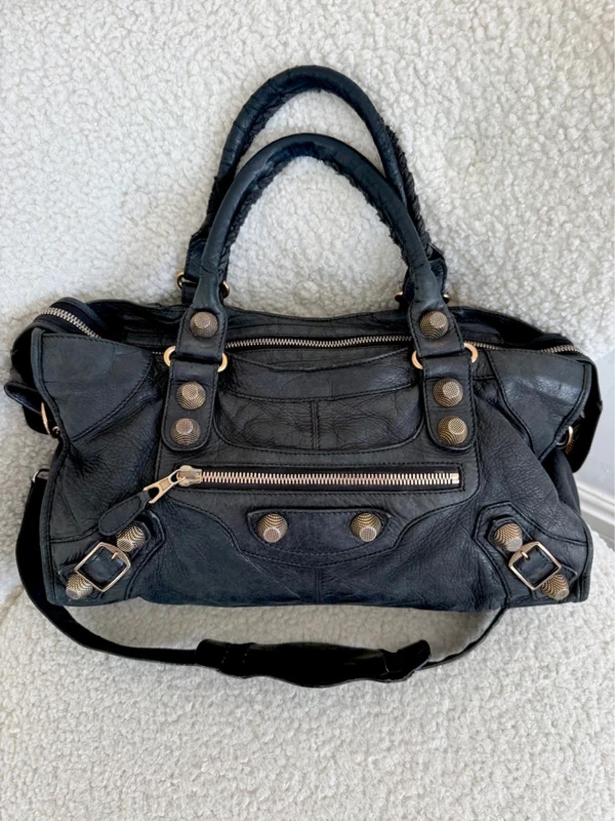 Balenciaga City Bag Black Leather Giant Hardware