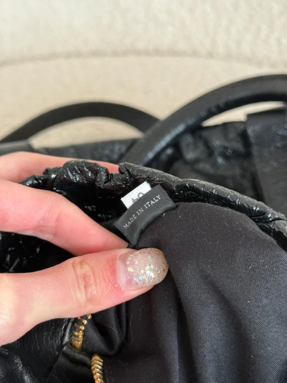 Miu Miu Black Vitello Lux Glazed Leather Ruched Bow Bag