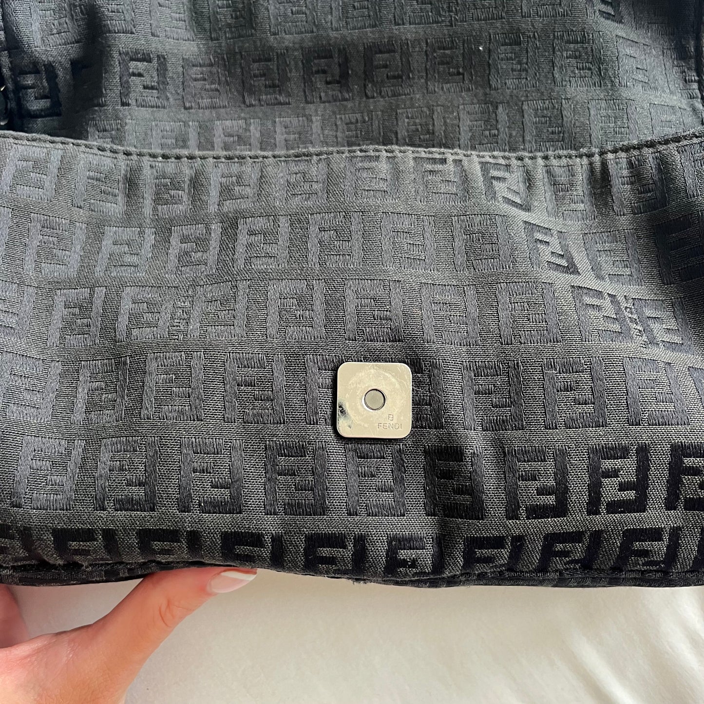 Fendi Zucchino Flap Baguette Bag