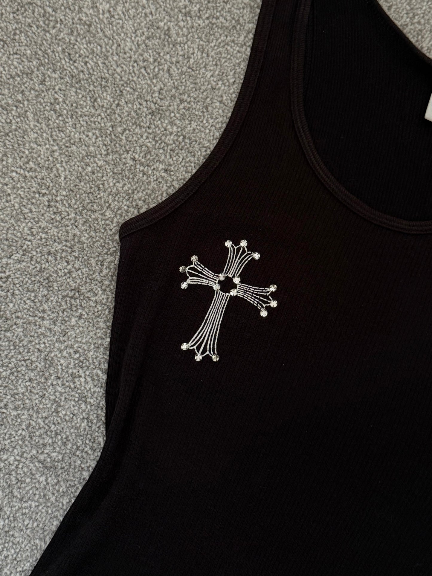 Chrome Hearts Cross Logo Ribbed Tank Top