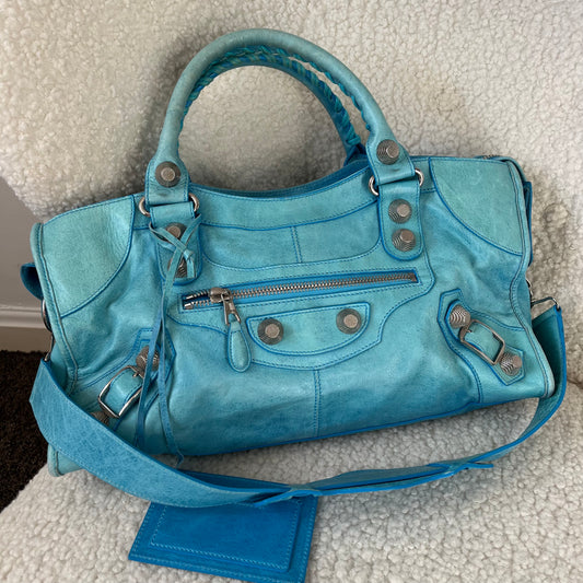 Turquoise Balenciaga City Bag