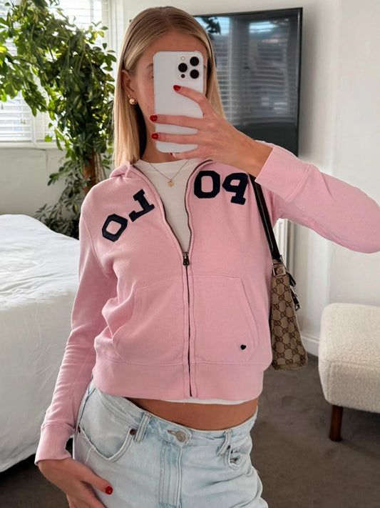 Ralph Lauren pink zip-up hoodie