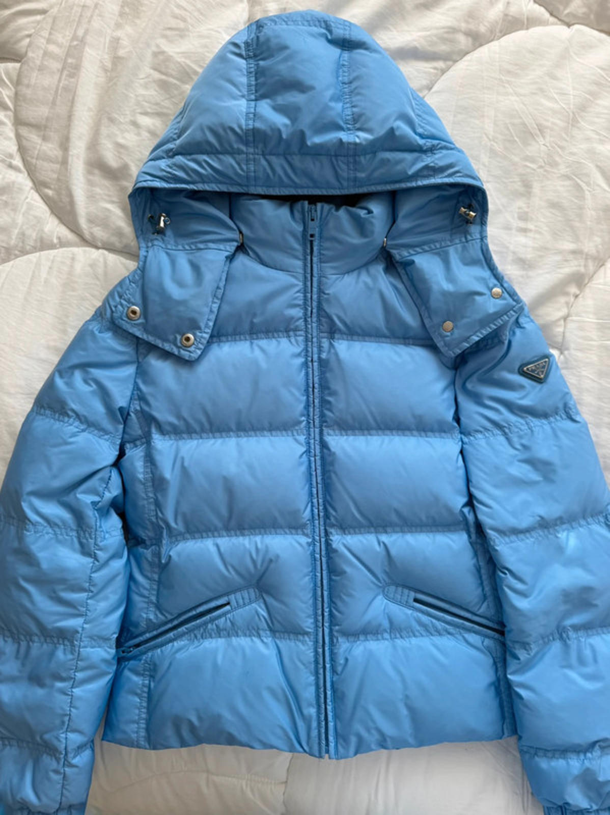 Prada Light Blue Down Puffer Jacket