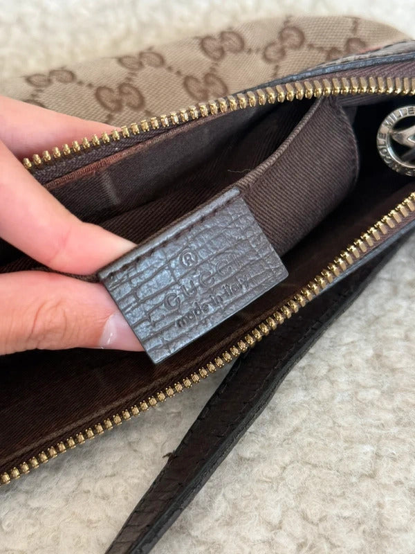 Gucci GG Canvas Web Stripe Pochette Shoulder Bag