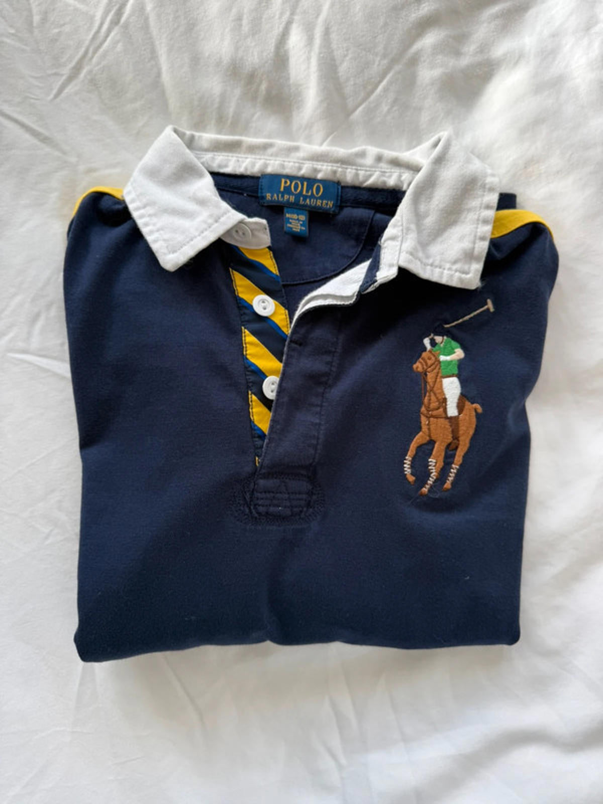 Ralph Lauren Navy & Yellow Long Sleeve Rugby