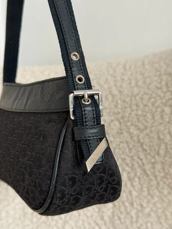 dior black trotter monogram mini columbus shoulder bag