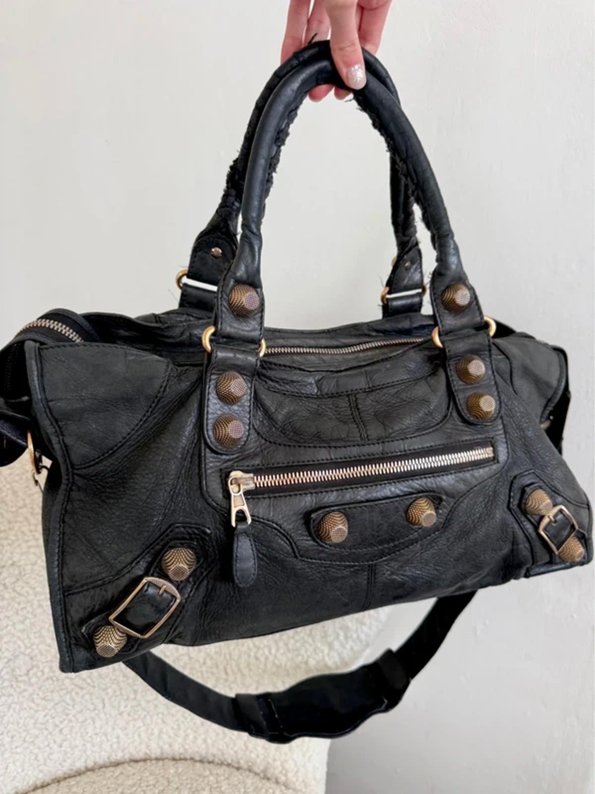 Balenciaga City Bag Black Leather Giant Hardware