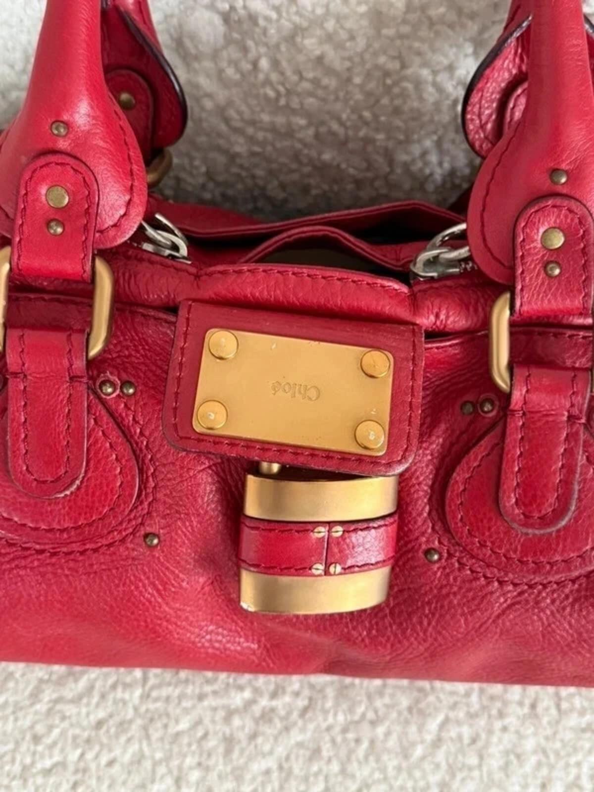 Chloé Paddington leather handbag in red