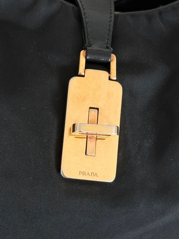 prada black nylon shoulder bag