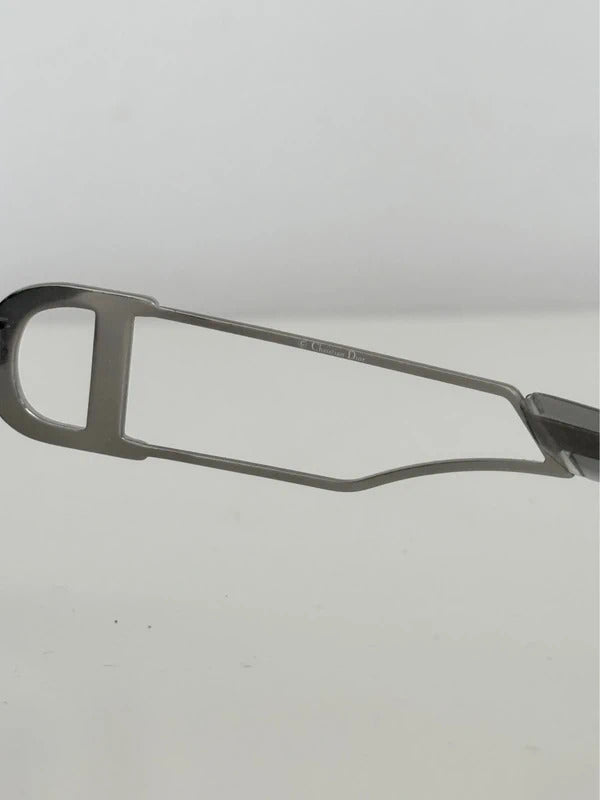 vintage dior shield rimless sunglasses silver