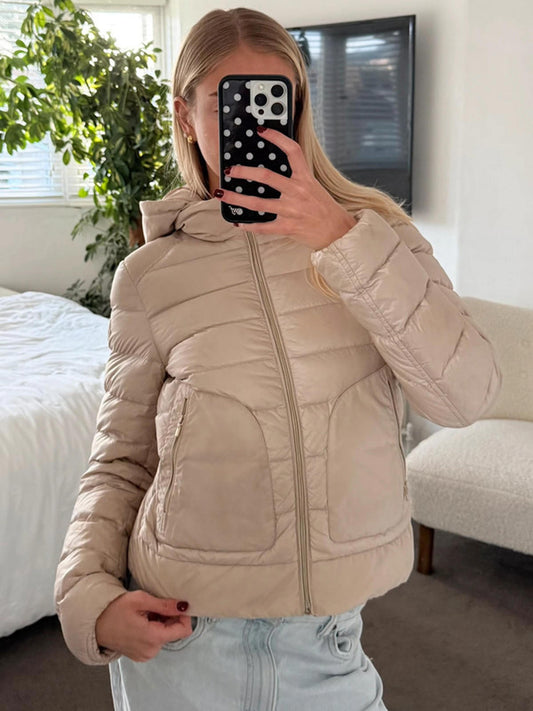 Moncler Merville Giubbotto beige down jacket