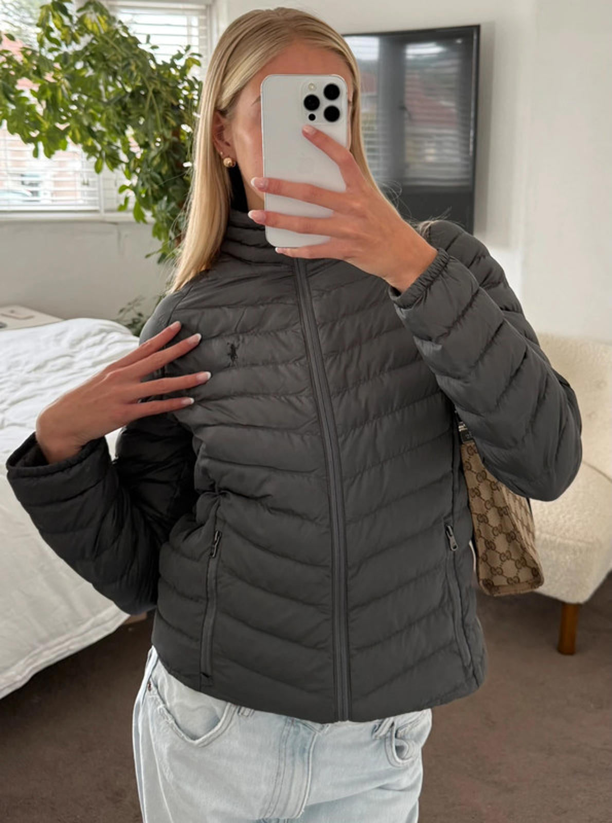 Ralph Lauren Polo Puffer Jacket Dark Grey