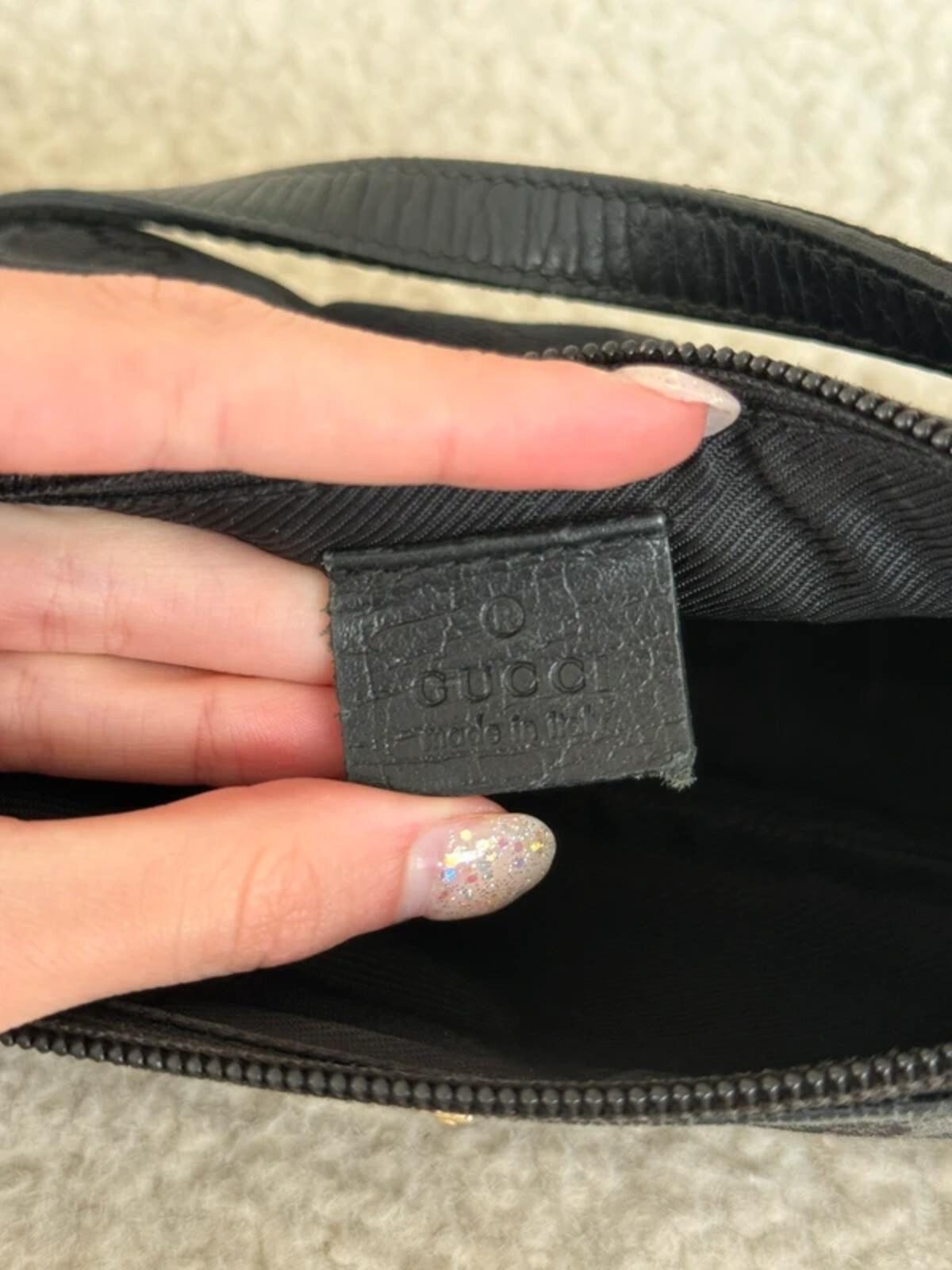 Gucci Black GG Canvas Pochette