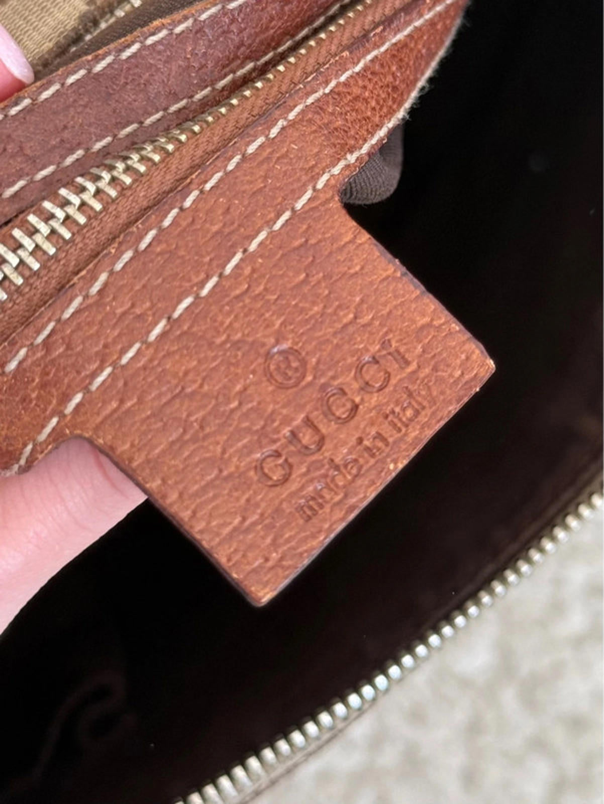 Gucci GG canvas bamboo handle shoulder bag