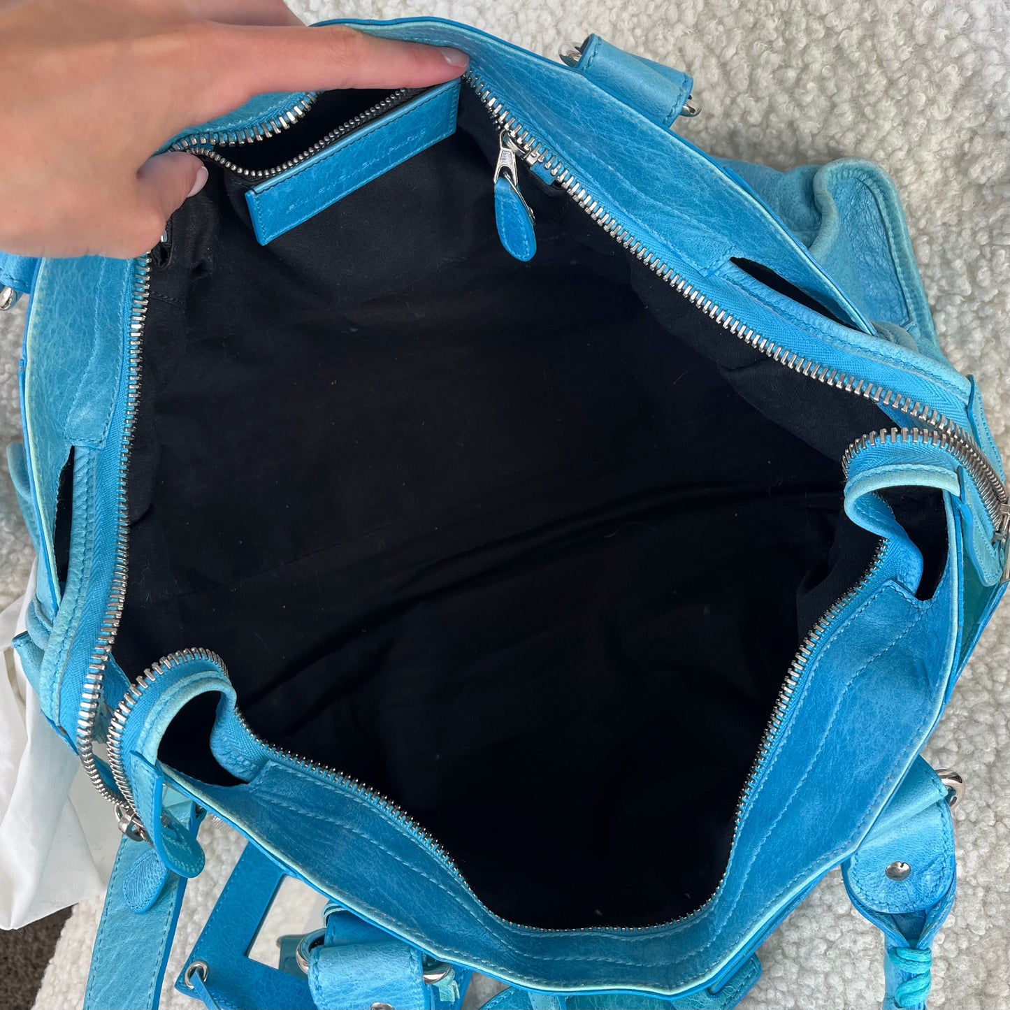 Turquoise Balenciaga City Bag