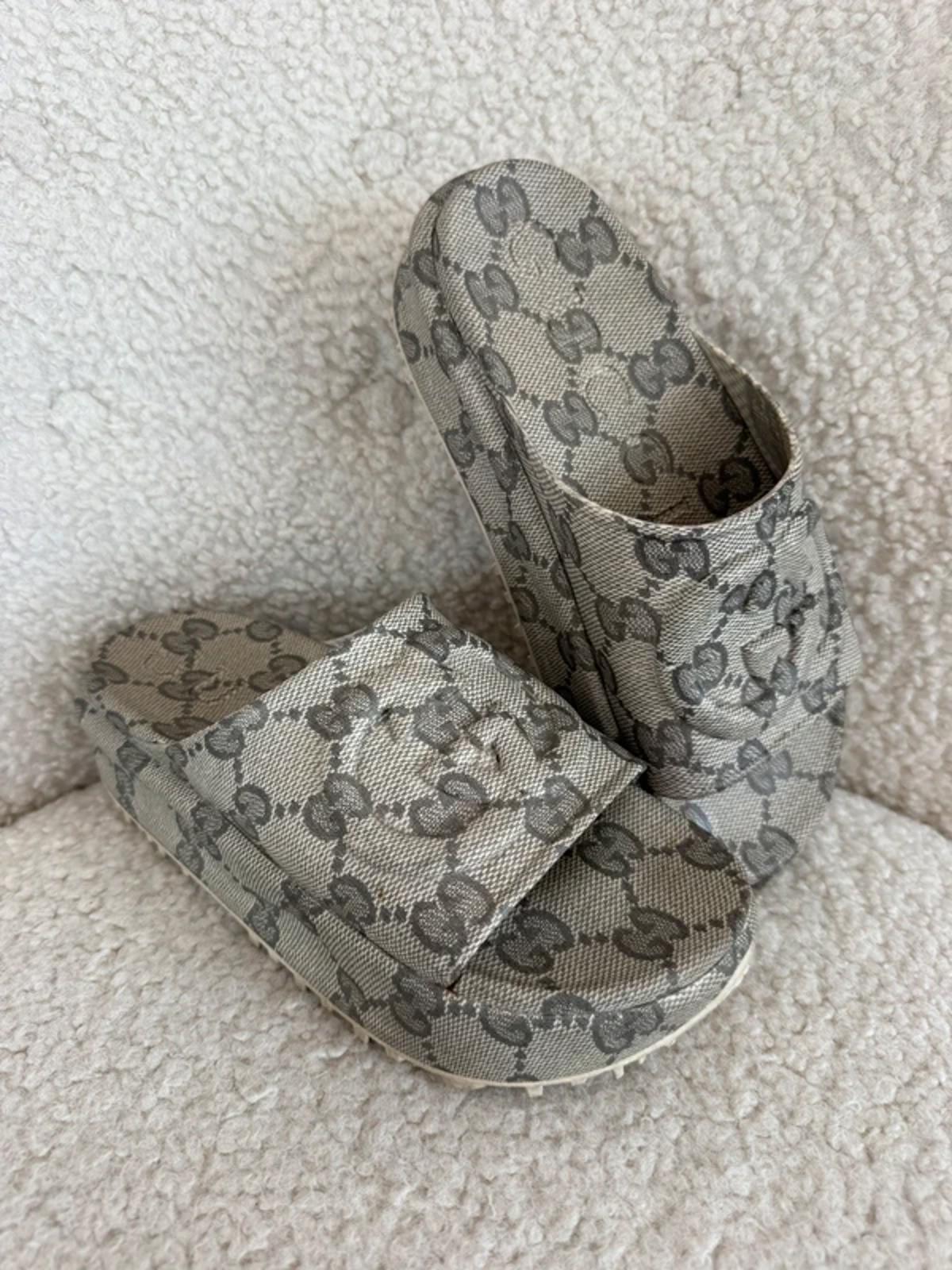Gucci GG monogram platform slides