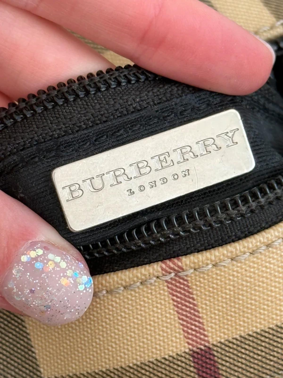 Burberry Nova Check Mini Barrel Shoulder Bag Black Leather Trim
