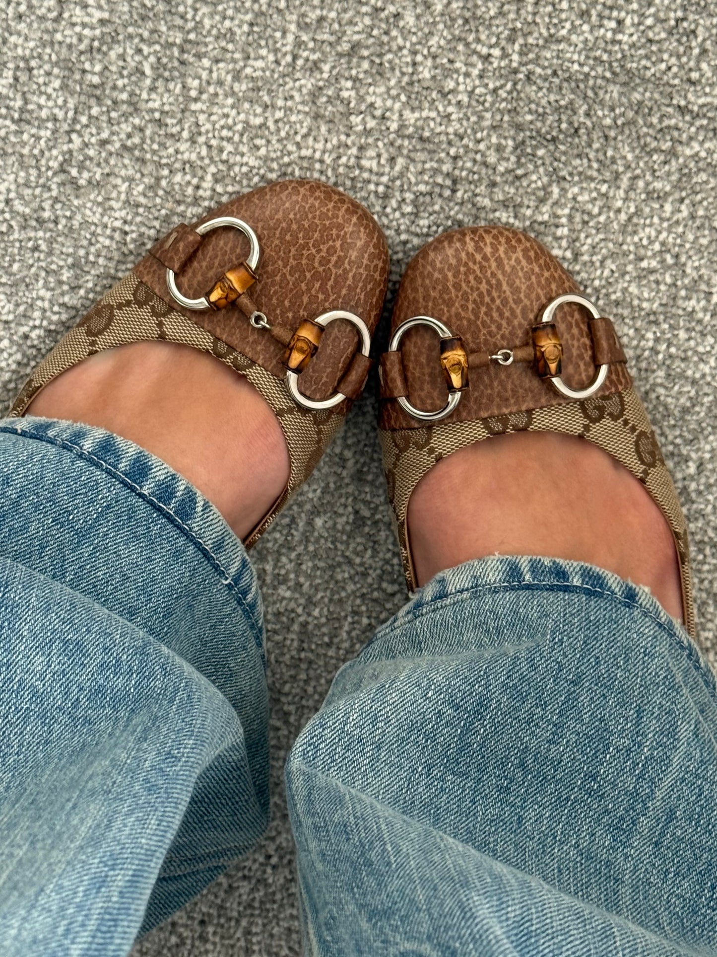 Gucci GG Horsebit Ballet Flats 38.5