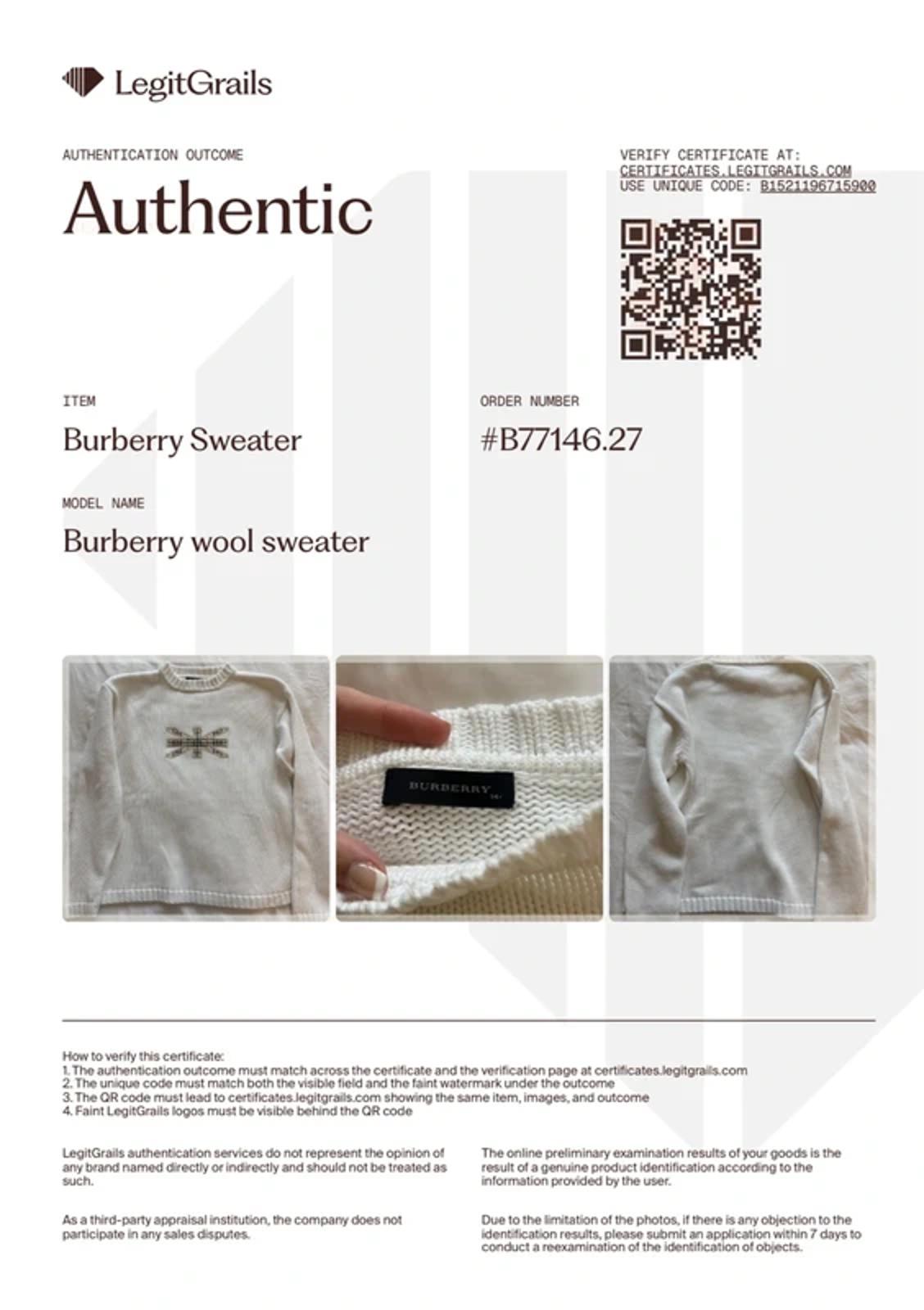 Burberry white knitted jumper