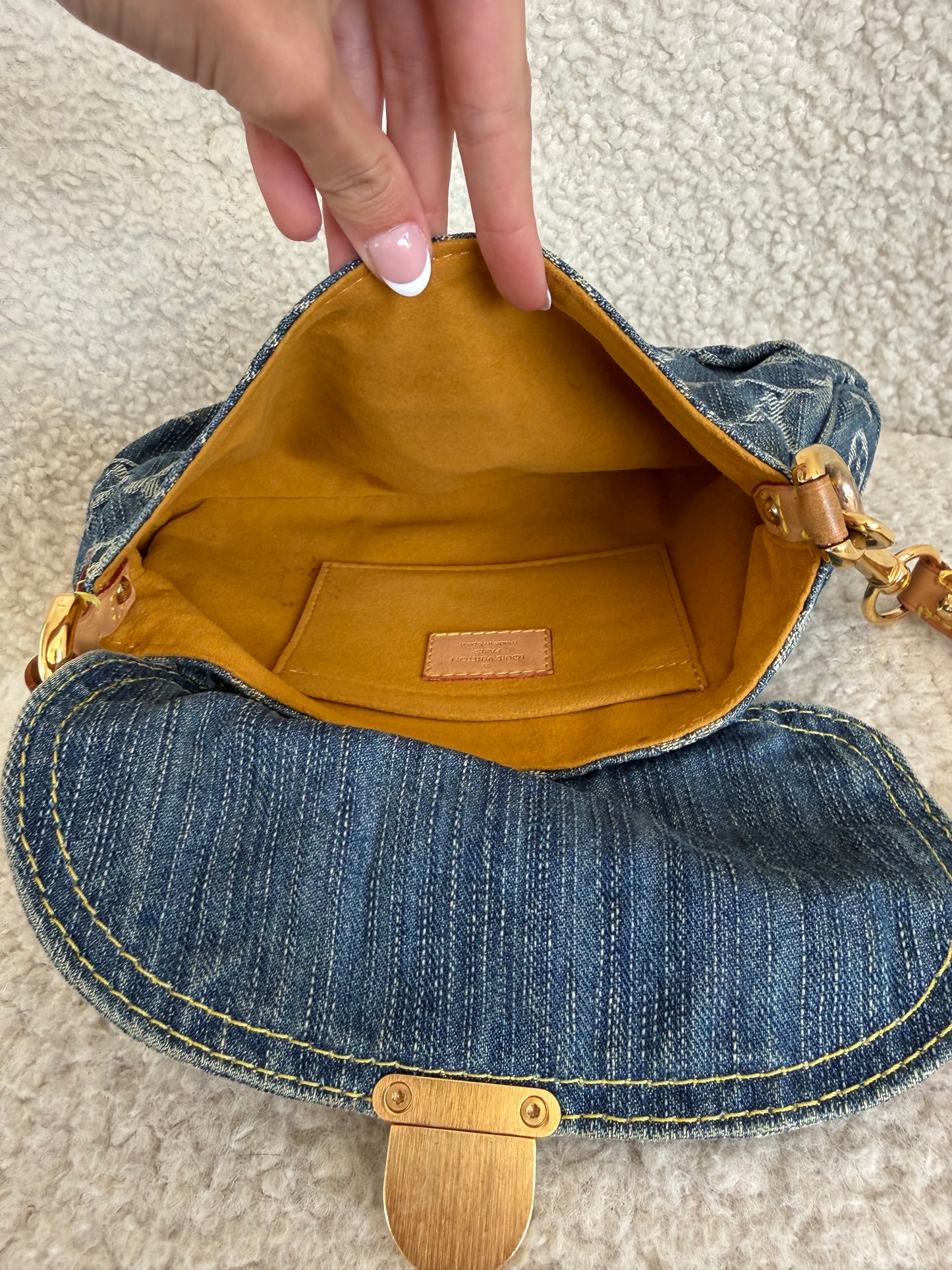 Louis Vuitton Monogram Denim Mini Pleaty Bag