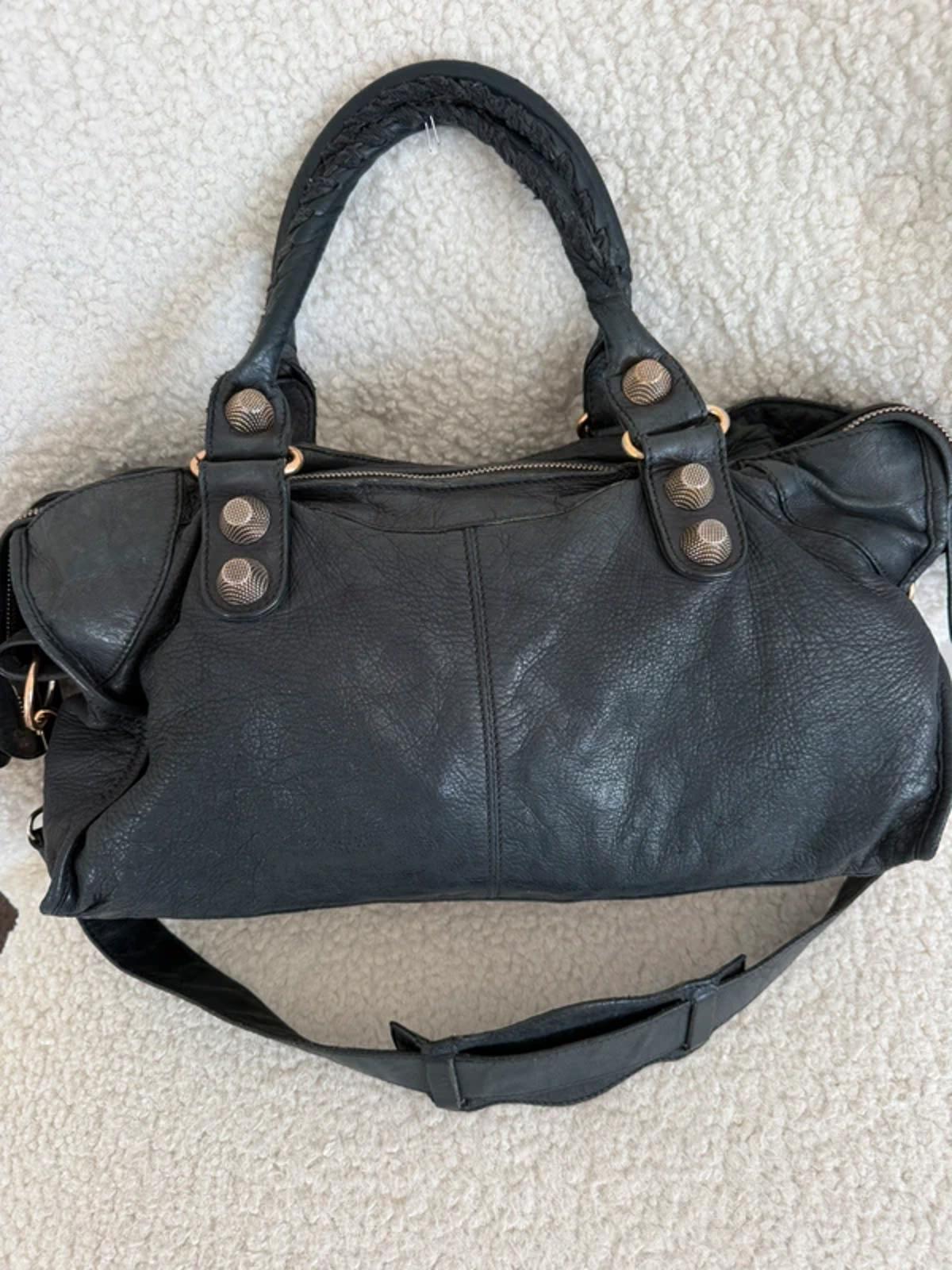 Balenciaga City Bag Black Leather Giant Hardware