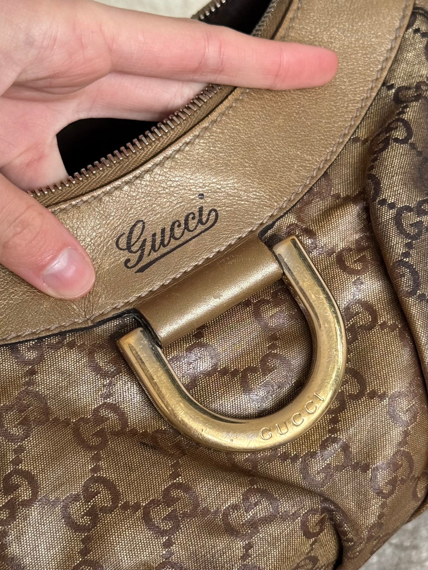 Gucci Monogram D Ring Shoulder Bag