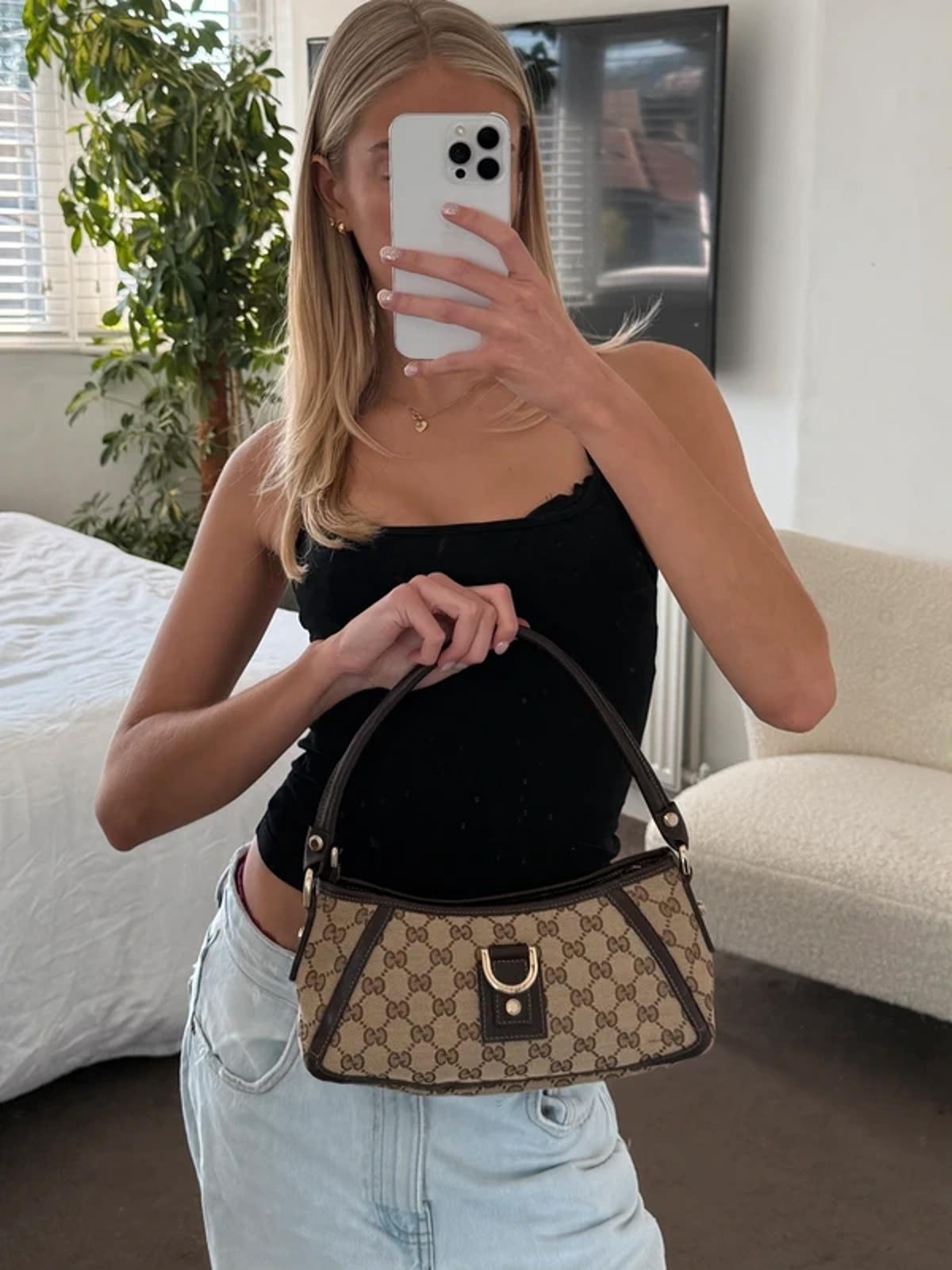 Gucci Abbey D-Ring Small Shoulder Bag GG Canvas