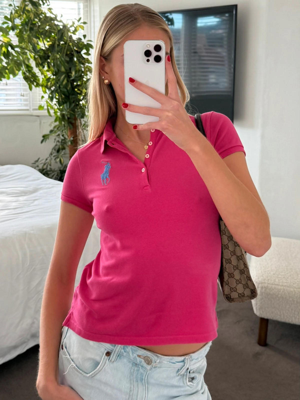 Ralph Lauren pink big pony polo top