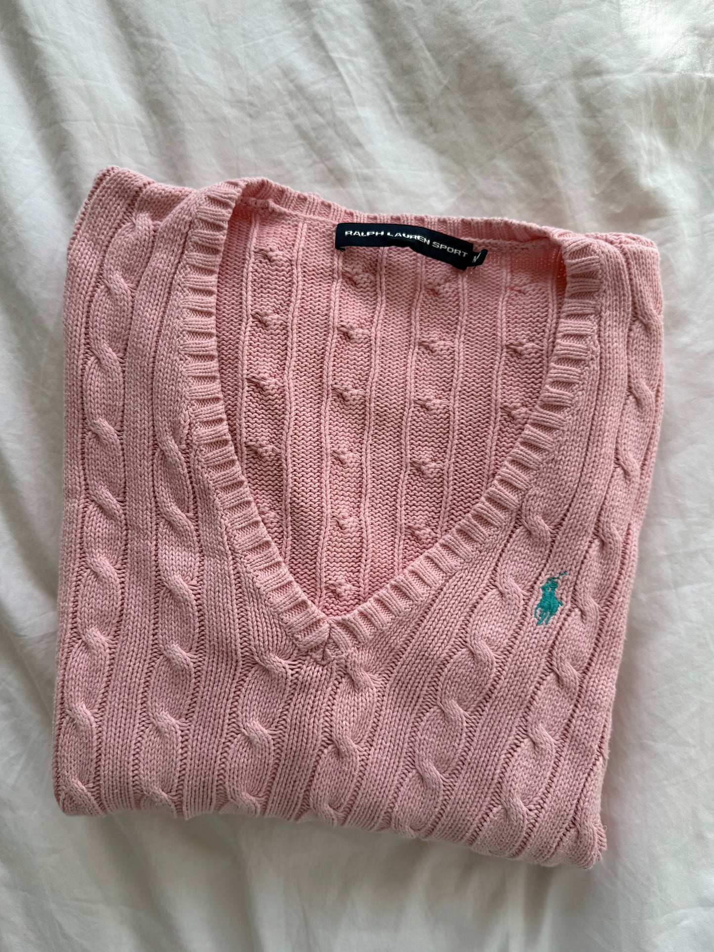 Pink v-neck knit