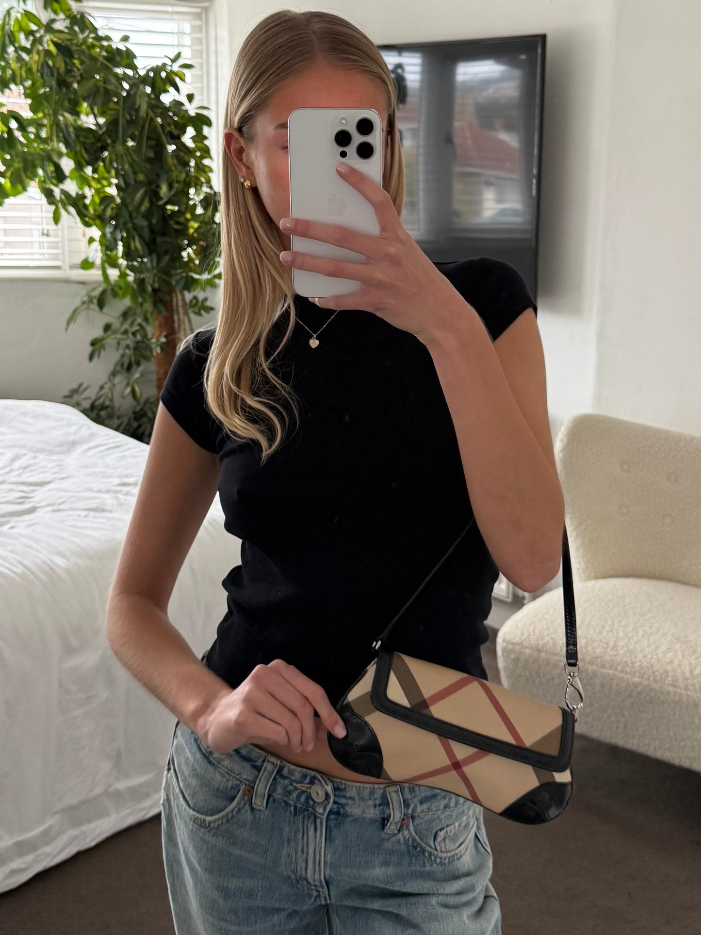 Burberry mini vintage check shoulder bag