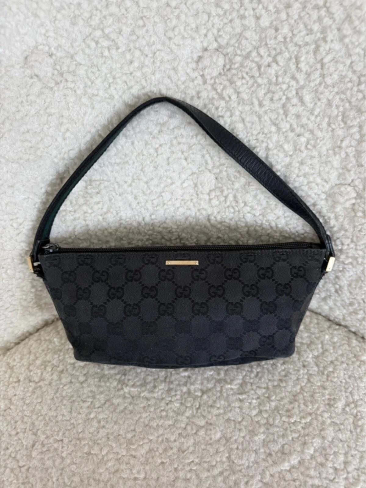 Gucci Black GG Canvas Pochette
