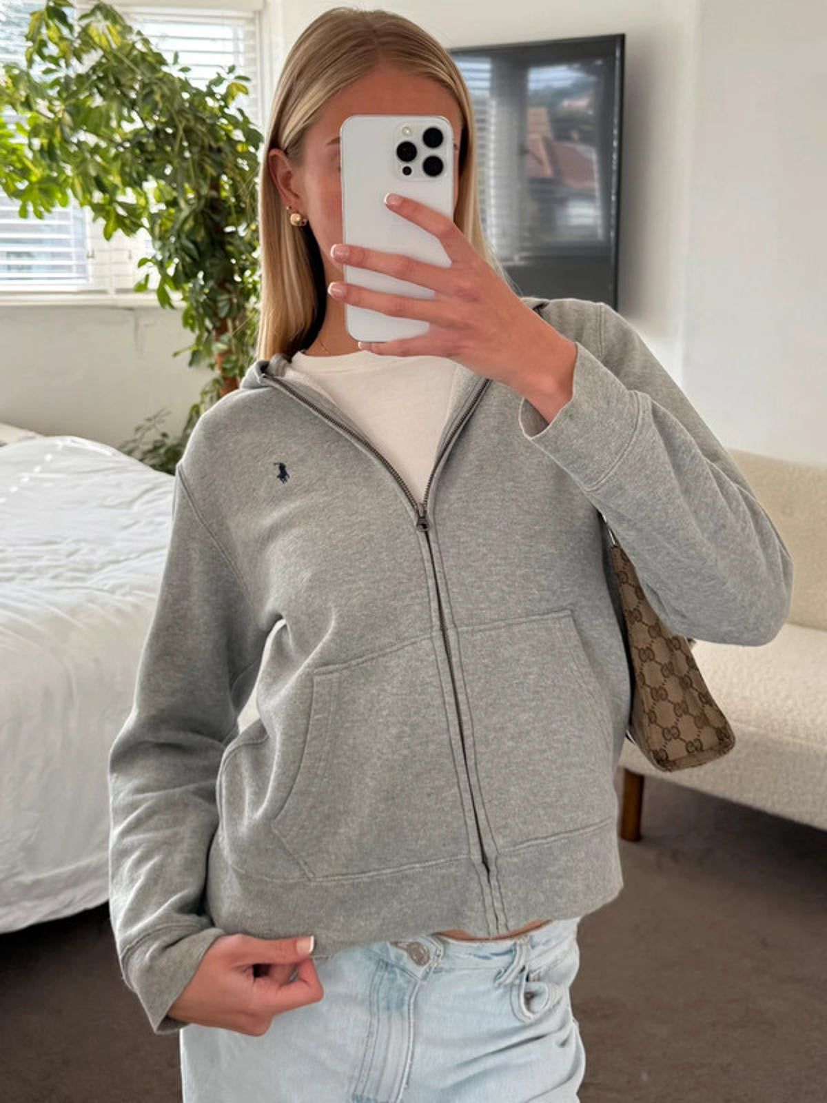Grey Zip Hoodie