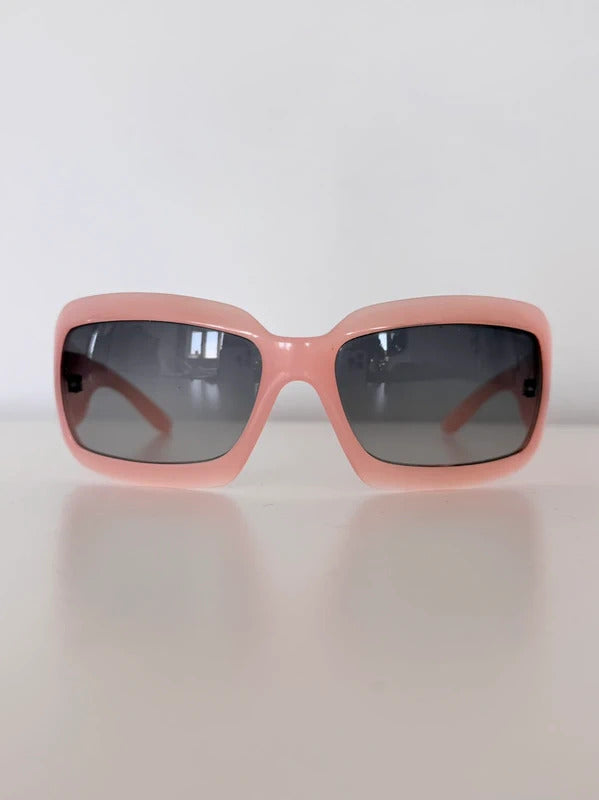 vintage chanel pink oversized cc sunglasses 5076-H
