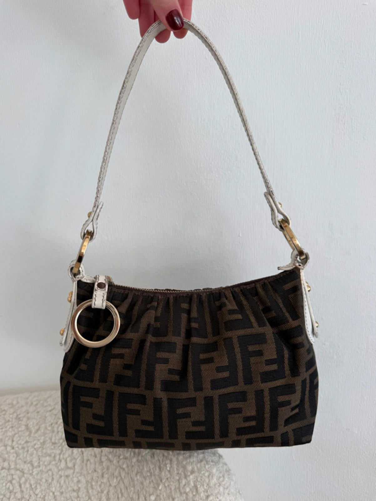 Fendi Zucca Canvas Mini Shoulder Bag