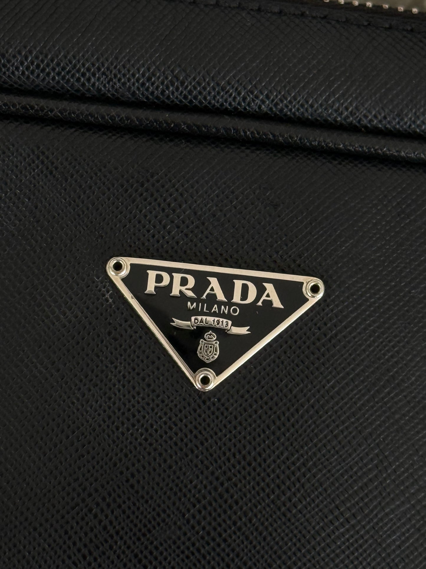 Prada Saffiano Lux Petite Bowler Black