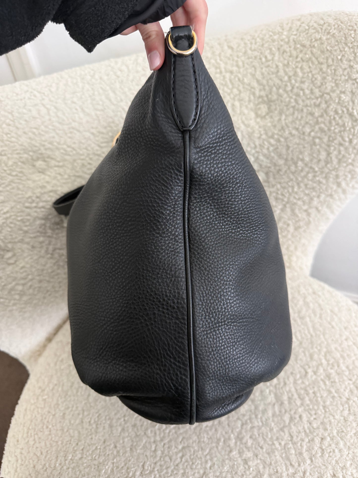 Miu Miu black leather tote bag