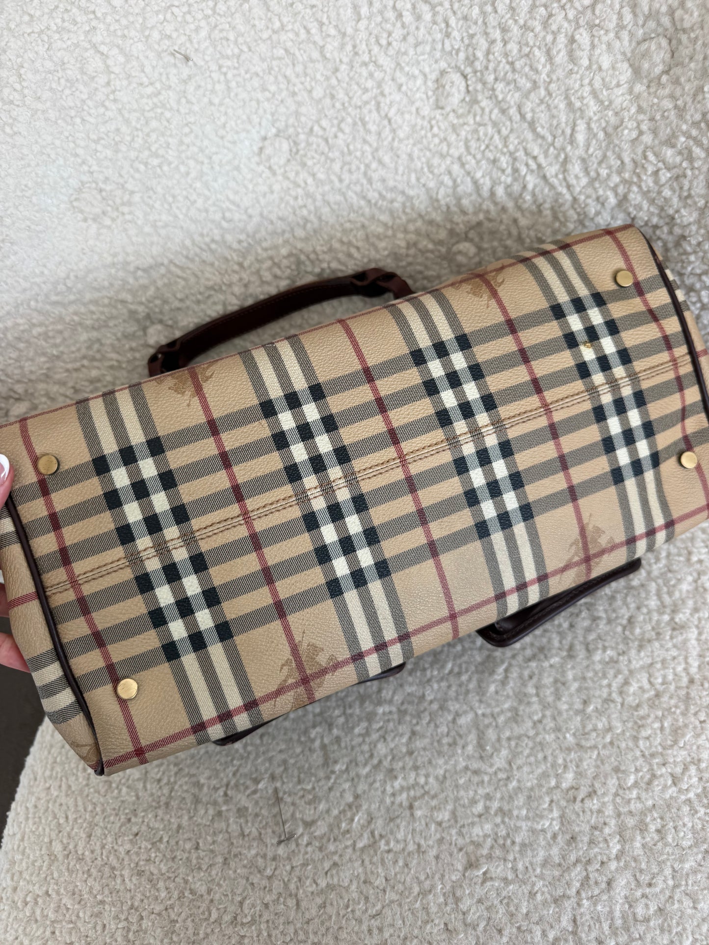 Vintage Burberry Haymarket Check Rectangle Handbag