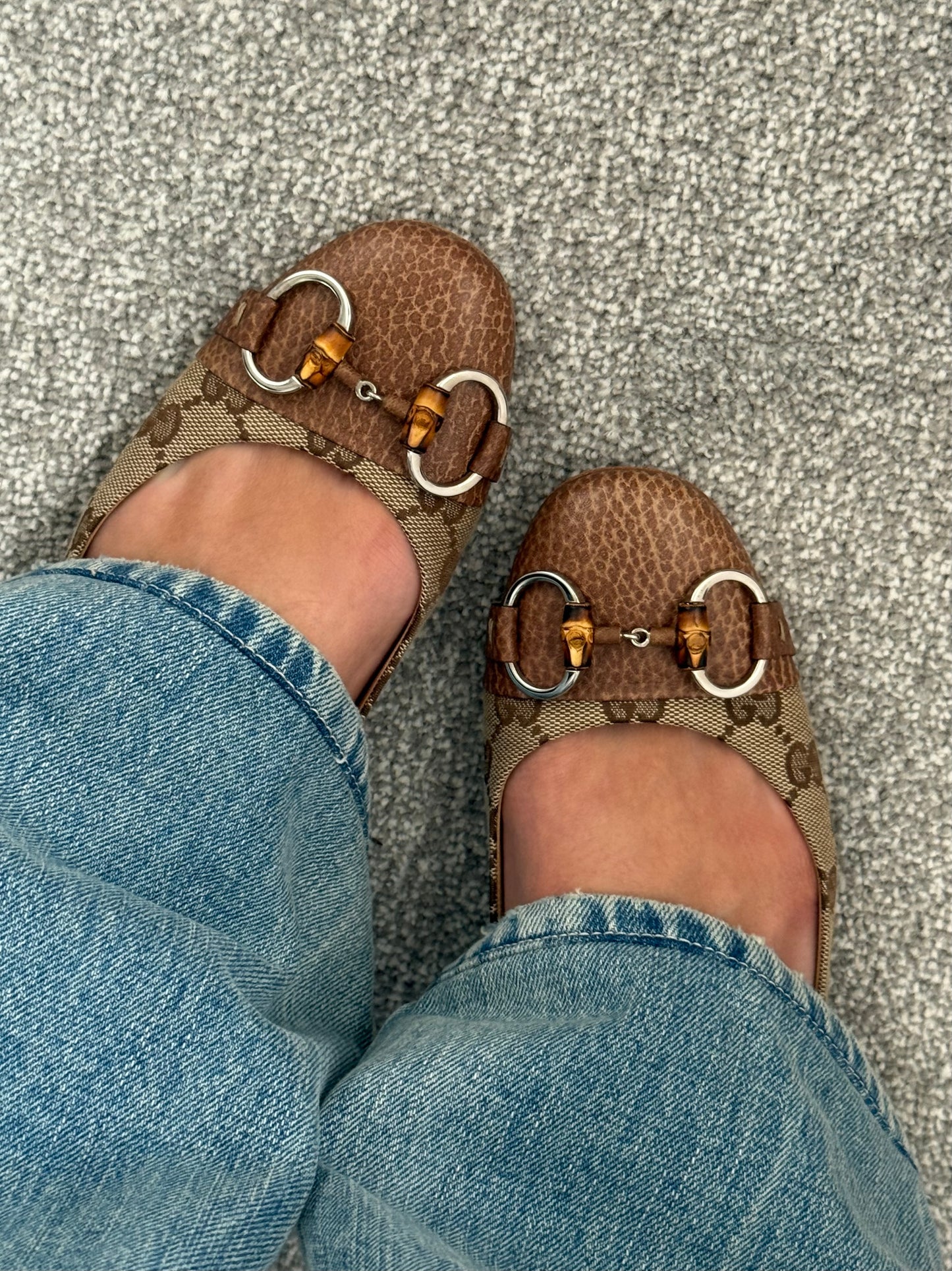 Gucci GG Horsebit Ballet Flats 38.5