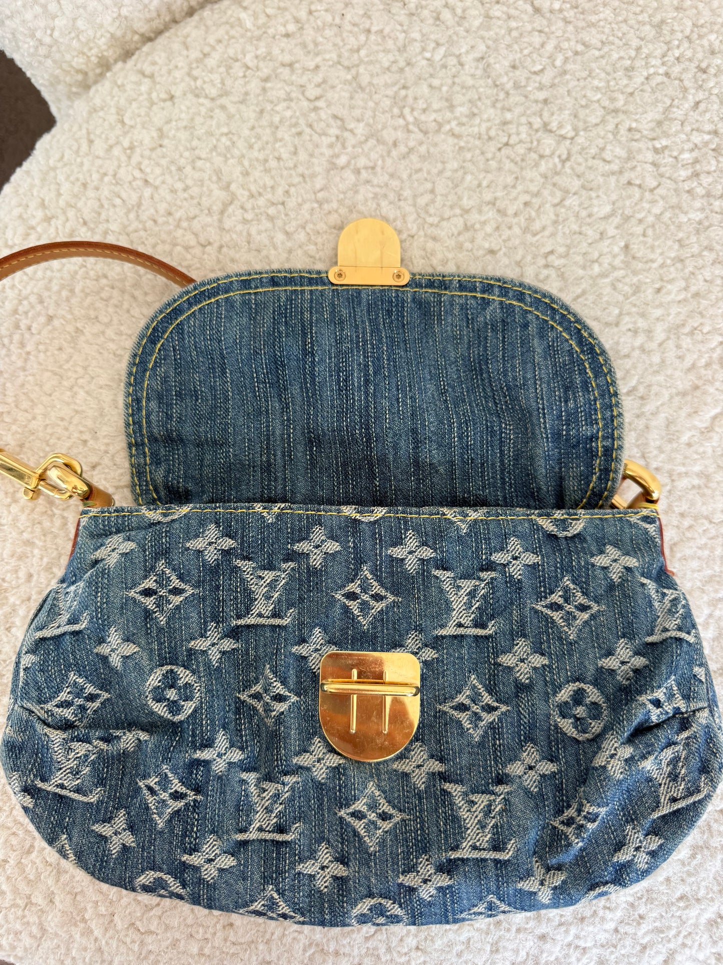 Louis Vuitton Monogram Denim Mini Pleaty Bag