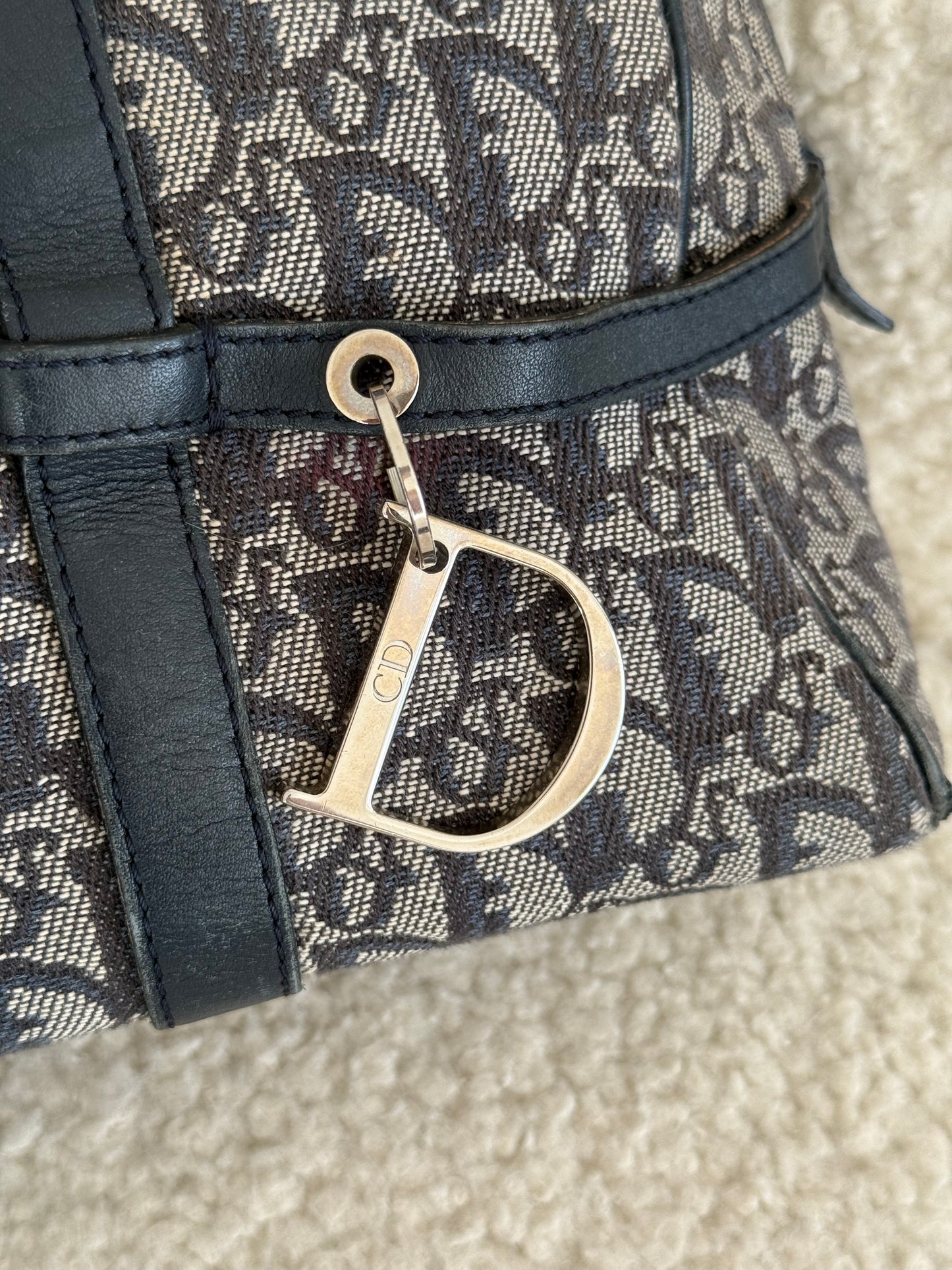 Christian Dior Trotter Oblique Logo Charm Shoulder Bag