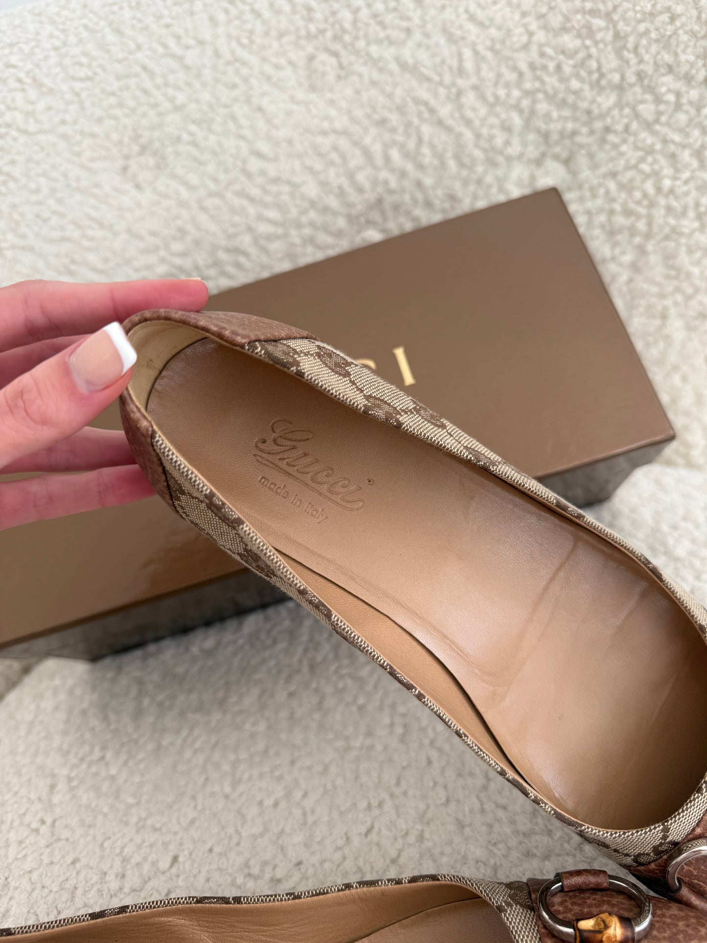 Gucci GG Horsebit Ballet Flats 38.5