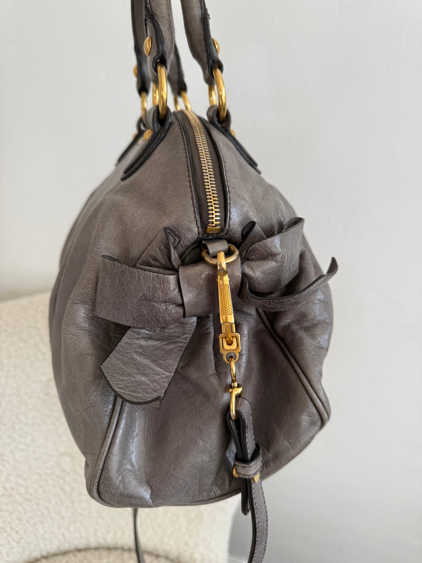 Miu Miu 2-Way Vitello Lux Bow Bag