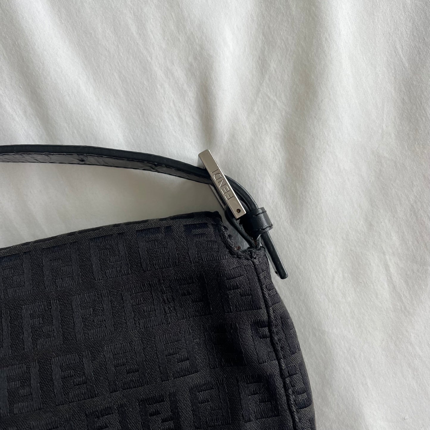 Fendi Zucchino Flap Baguette Bag